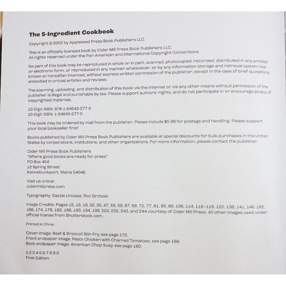 The 5-Ingredient Cookbook: Over 100 Easy Nutritious Meals 2022 HC First Edition - Picture 3 of 11